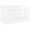 2 Piece Bathroom Furniture Set High Gloss White Chipboard