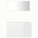 2 Piece Bathroom Furniture Set High Gloss White Chipboard