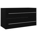 2 Piece Bathroom Furniture Set Black Chipboard