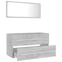 2 Piece Bathroom Furniture Set Concrete Grey Chipboard