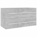 2 Piece Bathroom Furniture Set Concrete Grey Chipboard