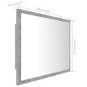 LED Bathroom Mirror Concrete Grey 60x8.5x37 cm Chipboard