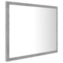 LED Bathroom Mirror Concrete Grey 60x8.5x37 cm Chipboard