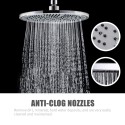 9.5 Inch Rain Showerhead High Pressure Shower Head G1/2 Adjustable Bathroom Shower Head Spray Showerhead Stainless Steel Polished Chrome Bath Rain Round Shower Head Replacement