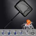 6 In 1 Fish Tank Cleaning Tool Algae Cleaning Tool with Gravel Rake Brush Fish Net Scraper Fish Tank Telescopic Long Handle Cleaning Tool Set