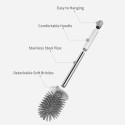 2PCS Toilet Brush and Holder Wall-mounted Soft Bristles Toilet Brush Cleaner No-drilling Bathroom Deep Cleaning Toilet Bowl Brush