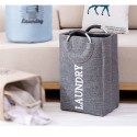 Foldable Hand-held Linen Laundry Basket For Household Laundry  Light Grey