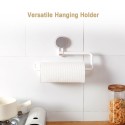 Wall Mounted Paper Towel Holder Strong Adhesive Multifunction Rotatable Roll Organizer for Kitchen Bathroom Living Room Office