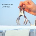 Stainless Steel Cloth Drying Clips Big Cloth Blanket Clamp Windproof Spring Clip Grip 5 count