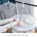 2 Layers Mesh Clothes Hanging Dryer Collapsible Sweater Hanging Drying Rack 2-Tier Foldable Mesh Basket Dryer Net Multifunction for Clothing Underwear Socks Sweater Laundry Herb (45cm/ 17.7in)