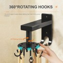 Kitchen Rotating Hook with 8 Removable Hooks 2 Hanging Hooks Heavy Duty Aluminum Wall Mounted Adjustable Hooks for Home Kitchen Towel Pot Pan