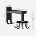 Kitchen Rotating Hook with 8 Removable Hooks 2 Hanging Hooks Heavy Duty Aluminum Wall Mounted Adjustable Hooks for Home Kitchen Towel Pot Pan