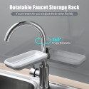 Kitchen Sponge Holder Brush Soap Organizer Rotatable Faucet Storage Rack Sink Caddy Sponge Holder Detachable Shower Tray Drainer Shelf