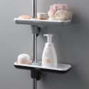 Shower Caddy Shelf Adjustable Height Shower Rack for Slide Bar Bathroom Brush Soap Organizer Rotatable Shower Storage Rack Detachable Shower Tray for Shampoo Soap