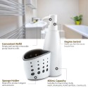 400mL Bathroom Soap Dispenser with Sponge Holder Kitchen Sink Countertop Liquid Hand Soap Dispenser Pump Bottle Caddy with Storage Compartments