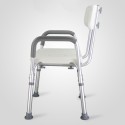 Bathroom Shower Bench with Back & Arms Adjustable Height Shower Tub Stool Lightweight Bath Shower Seat Bathroom Safety Anti-slip Shower Chair for Elderly Pregnant Disabled