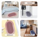 Bath Mat 16 x 24 Inch Soft Floor Rug Oval Diatom Mud Non Slip Quick Dry Water Absorbent Shower Rug Machine Washable Bathroom Rug