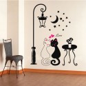 Cute Couples Cats Cartoon Wall Sticker Kids Children's Room Decor