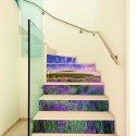 6 Pcs/Set 3D Landscape Self-adhesive Stairs Risers Stickers Mural Staircase Stickers Wallpaper Decor