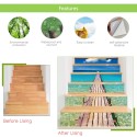 6 Pcs/Set 3D Landscape Self-adhesive Stairs Risers Stickers Mural Staircase Stickers Wallpaper Decor