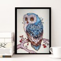 DIY Handmade 5D Diamond Painting Rhinestone Pasted Cross Stitch for Home Wall Decoration Blue Owl