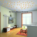 50PCS/Set 3D Stars Mirror Sticker Acrylic Mirror Wall Stickers Home Decor Mirror Art Stickers Home Background Ceiling Decoration