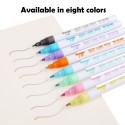 Fashion Highlighter Pen Durable Comfortable Portable Delicate Double Line Fluorescent Marker Pen Student Stationery 8 Colors