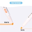 5 Colors Dual Tip Highlighter Pens Broad Chisel and Fine Tips Marker Pen for for School Students Office Home Supplies