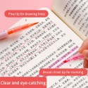 6 Colors Highlighter Pens Dual Tips Broad Chisel and Fine Tip Highlighter Markers Pen for Adults Students Children School Office Home Supplies