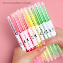 6 Colors Highlighter Pens Dual Tips Broad Chisel and Fine Tip Highlighter Markers Pen for Adults Students Children School Office Home Supplies