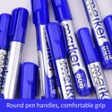 12pcs Blue Large Permanent Marker Oil-Based Quick Dry Marker Pen Round Point Waterproof Non-toxic for Business Office School Home Supplies