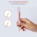 Wood Burning Pen Chemical Pyrography Marker Pen Safe Tool for DIY Projects Wood Painting   Reversible Fine Tip with Oblique Head and Round Head Upgrade Version