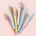 3pcs Cute Decompression Gel Pens 0.38mm Black Ink Pen Fun Stress Relief Pens Top Rotation Smooth Writing for Office School Children Students Stationary Supplies