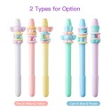 3pcs Cute Decompression Gel Pens 0.38mm Black Ink Pen Fun Stress Relief Pens Top Rotation Smooth Writing for Office School Children Students Stationary Supplies