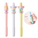 3pcs Cute Decompression Gel Pens 0.38mm Black Ink Pen Fun Stress Relief Pens Top Rotation Smooth Writing for Office School Children Students Stationary Supplies