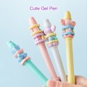 3pcs Cute Decompression Gel Pens 0.38mm Black Ink Pen Fun Stress Relief Pens Top Rotation Smooth Writing for Office School Children Students Stationary Supplies