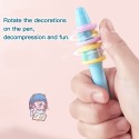 3pcs Cute Decompression Gel Pens 0.38mm Black Ink Pen Fun Stress Relief Pens Top Rotation Smooth Writing for Office School Children Students Stationary Supplies