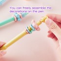 3pcs Cute Decompression Gel Pens 0.38mm Black Ink Pen Fun Stress Relief Pens Top Rotation Smooth Writing for Office School Children Students Stationary Supplies