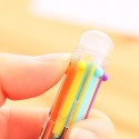 Ballpoint Pen Multicolor 6 In 1 Colorful Spring Retractable Design 0.5mm Ballpoint Pen Gift Scrapbooks Tool Birthday Card for Friends Students Stationery Office Workers Home School Supplies