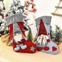 Christmas Stocking 17'' Xmas Character 3D Plush with Faux Fur Cuff Christmas Decorations and Party Accessory