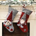 Christmas Stocking 17'' Xmas Character 3D Plush with Faux Fur Cuff Christmas Decorations and Party Accessory