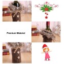 Christmas Sweater Wine Bottle Cover, Newest Collar & Button Coat Design Wine Bottle Sweater Wine Bottle Dress Sets Xmas Party Decorations (style 1)