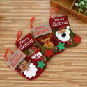 Christmas Stocking,4 Pack Classic Christmas Stocking Santa,Snowman,Reindeer,Bear,Xmas Character 3D Plush with Faux Fur Cuff Christmas Decorations and Party Accessory