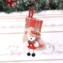 Christmas Stocking,4 Pack Classic Christmas Stocking Santa,Snowman,Reindeer,Bear,Xmas Character 3D Plush with Faux Fur Cuff Christmas Decorations and Party Accessory