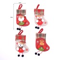 Christmas Stocking,4 Pack Classic Christmas Stocking Santa,Snowman,Reindeer,Bear,Xmas Character 3D Plush with Faux Fur Cuff Christmas Decorations and Party Accessory