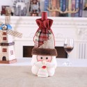 Christmas Wine Bottle Covers/Bags Holiday Wine Bottle Covers with Faux Fur Collar Santa Clause, Snowman & Reindeer Drawstring Bags Christmas Decor Gift(Santa)