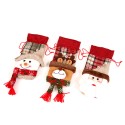 Christmas Wine Bottle Covers/Bags Holiday Wine Bottle Covers with Faux Fur Collar Santa Clause, Snowman & Reindeer Drawstring Bags Christmas Decor Gift(Santa)