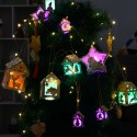 Christmas DIY Wooden House Random Light Color with Rope Christmas Tree Hanging Decoration