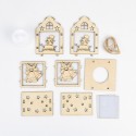 Christmas DIY Wooden House Random Light Color with Rope Christmas Tree Hanging Decoration