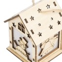 Christmas DIY Wooden House Random Light Color with Rope Christmas Tree Hanging Decoration